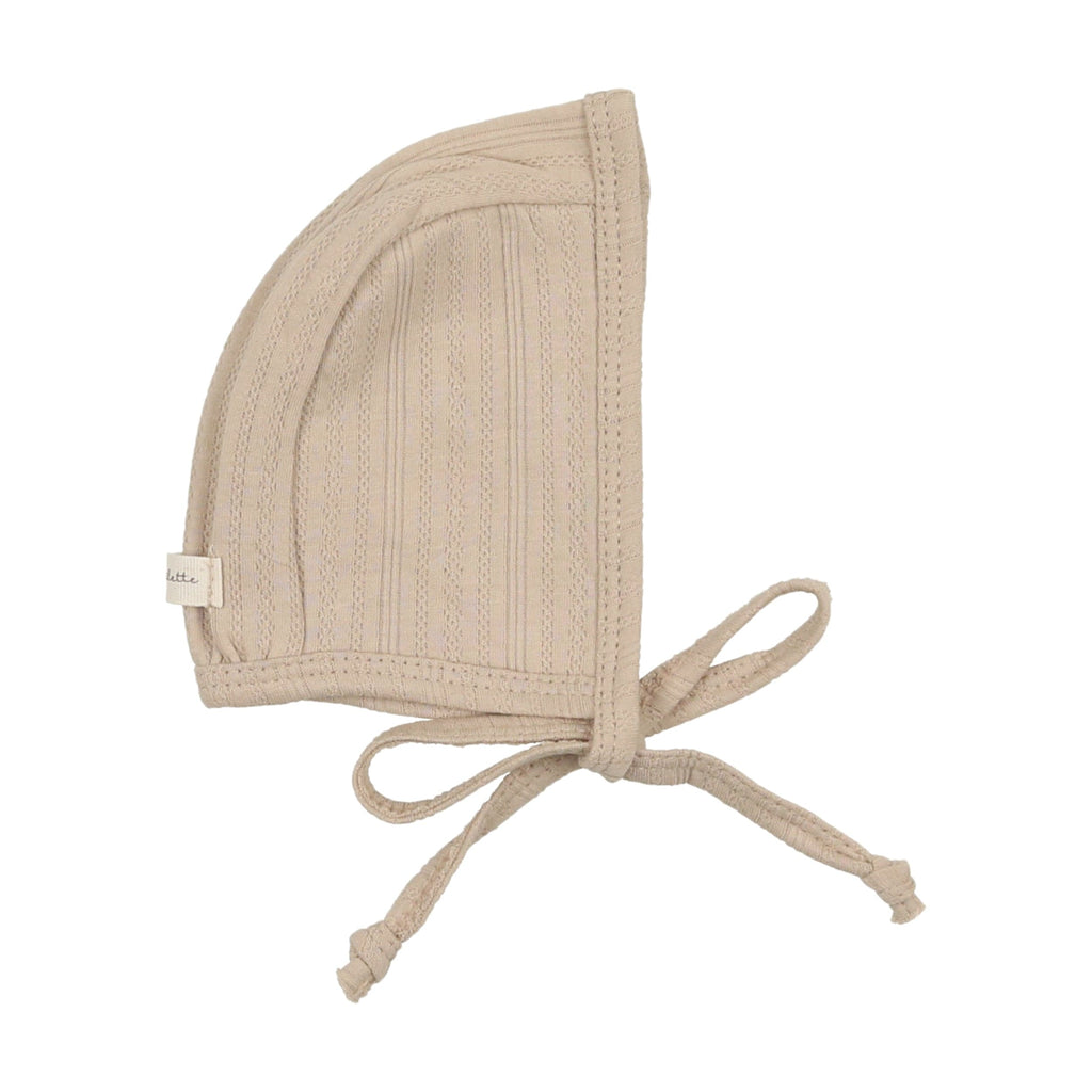 Lilette by Lil Legs Footie Jellybeanzkids Lilette Pointelle Footie w/ Bonnet- Sand