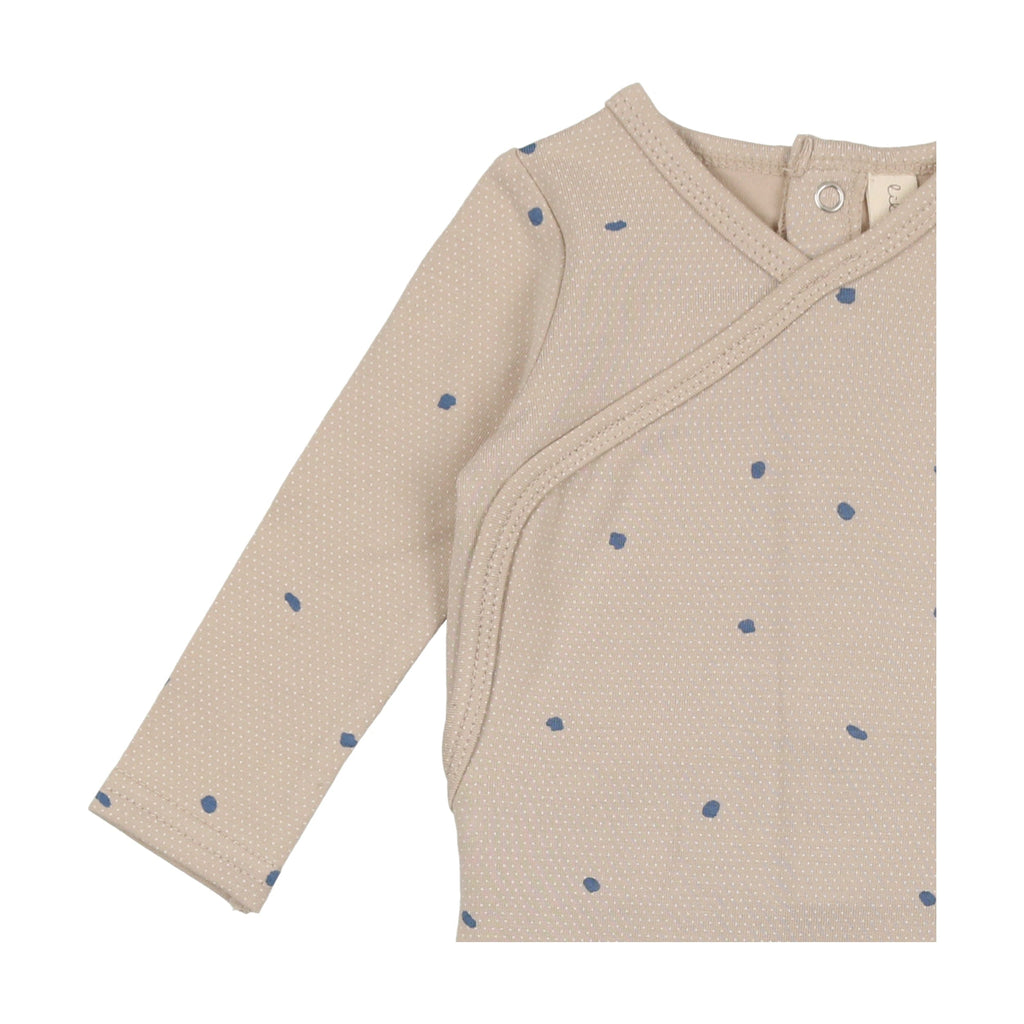 Lilette by Lil Legs Footie Jellybeanzkids Lilette Printed Wrapover Footie with Beanie- Cloud