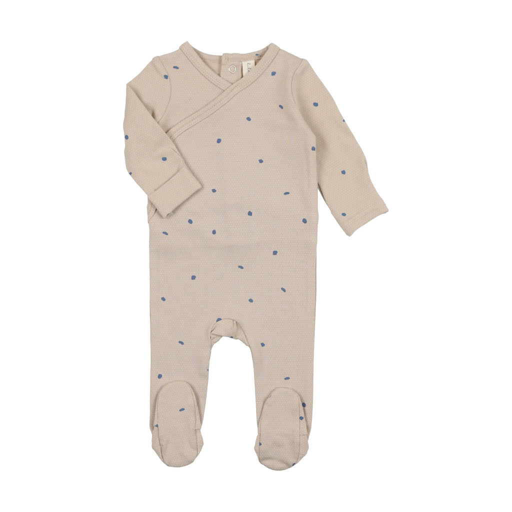 Lilette by Lil Legs Footie Jellybeanzkids Lilette Printed Wrapover Footie with Beanie- Cloud