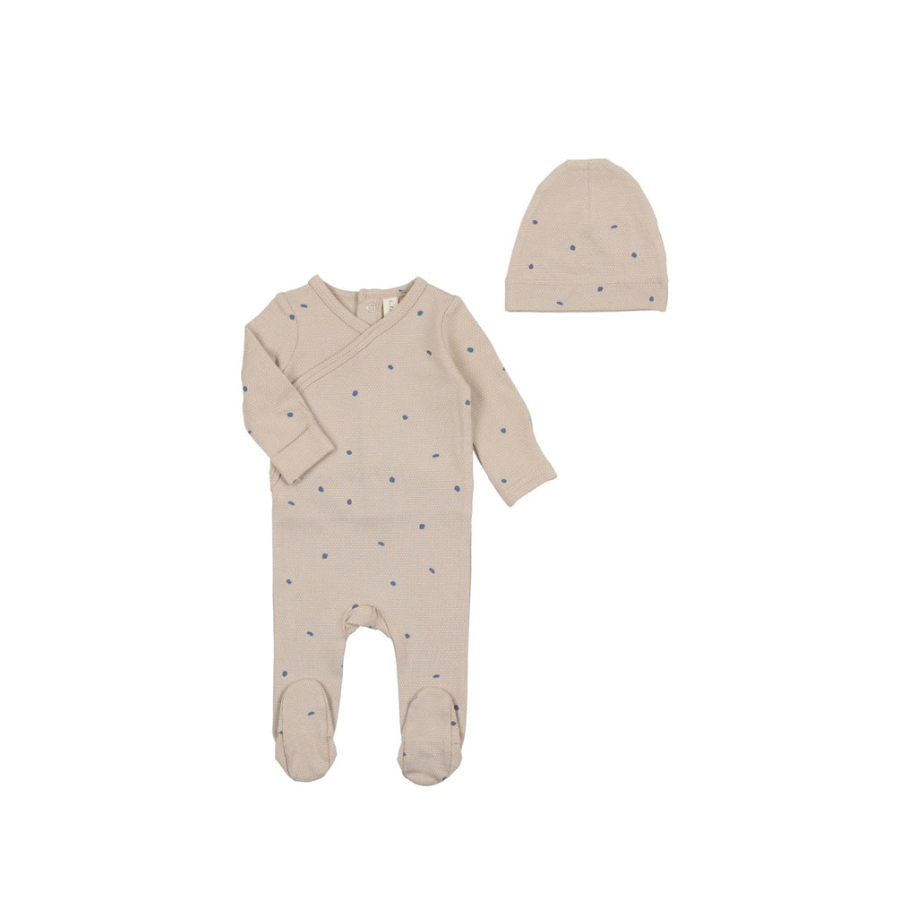 Lilette by Lil Legs Footie Jellybeanzkids Lilette Printed Wrapover Footie with Beanie- Cloud