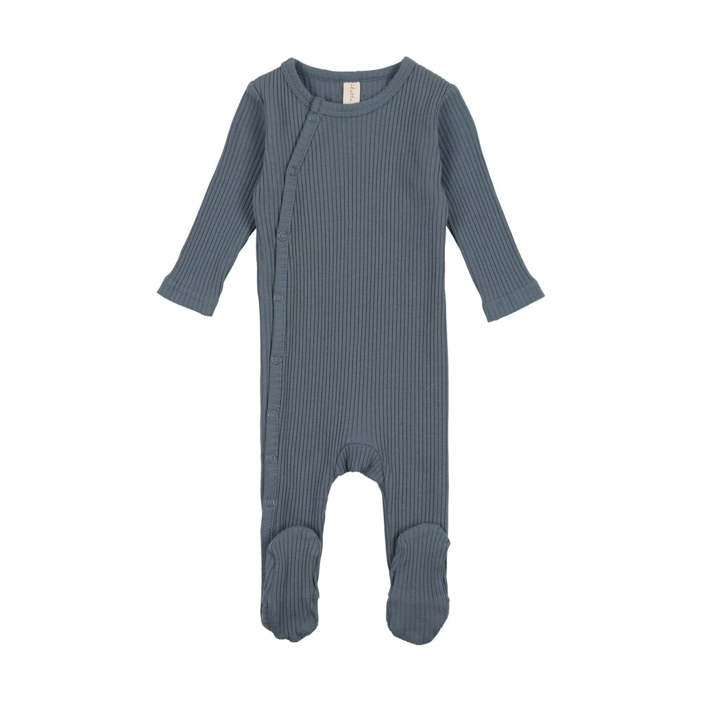 Lilette by Lil Legs Footie Jellybeanzkids Lilette Side Snap Footie with Beanie- French Blue
