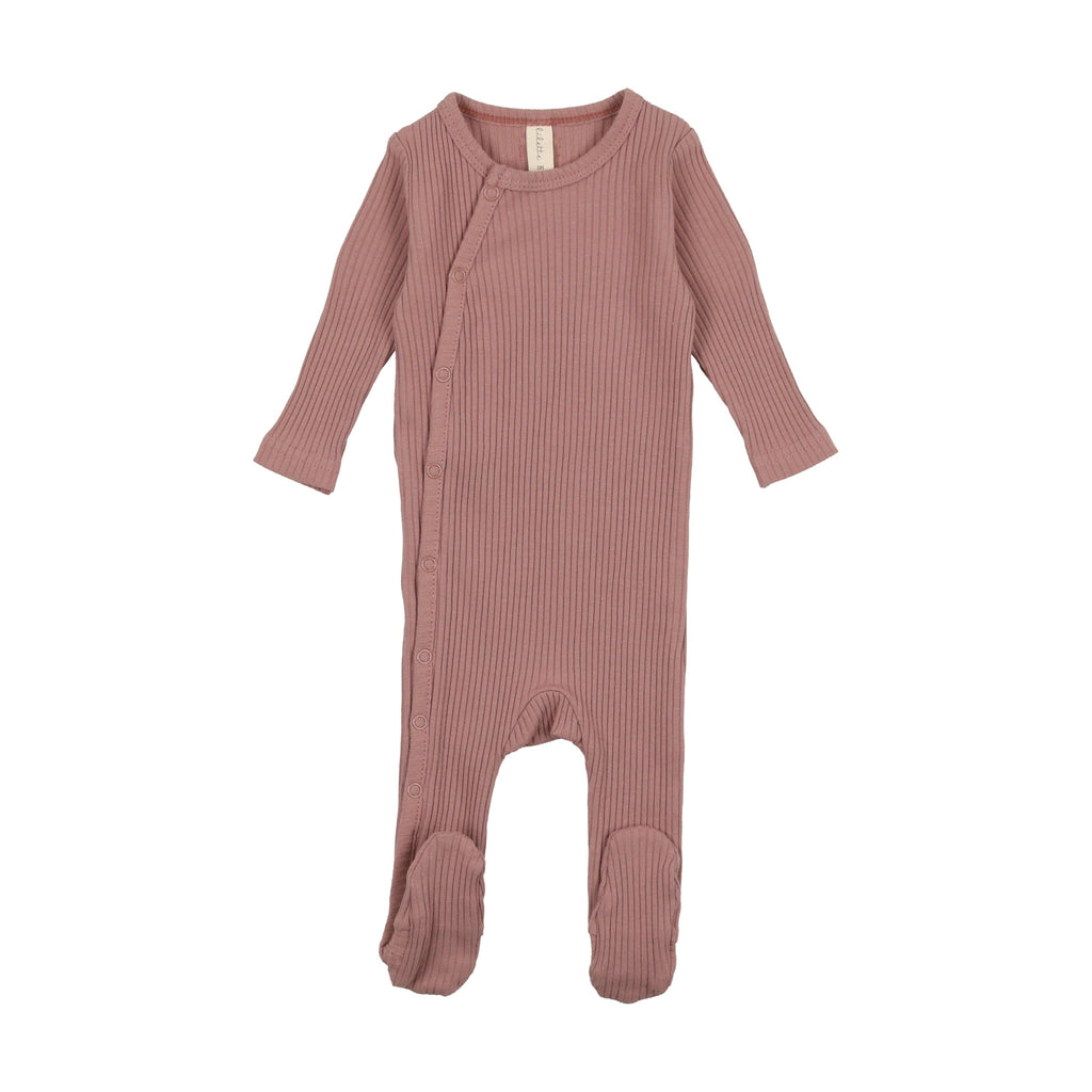 Lilette by Lil Legs Footie Jellybeanzkids Lilette Side Snap Footie with Beanie- Mauve