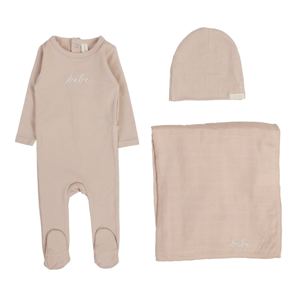 Lilette by Lil Legs Footie Jellybeanzkids Lilette Take Me Home Bebe Layette Set - Dusty Pink