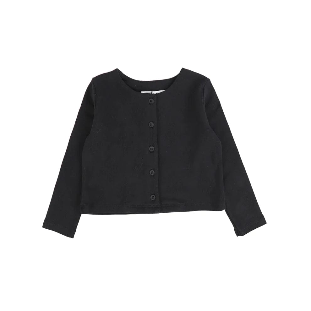 Little Parni Cardigan Jellybeanzkids Little Parni LP Pointelle Baby Cardigan- Black