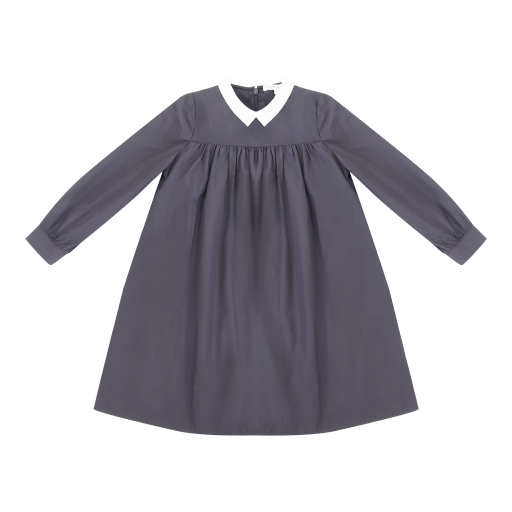 Little Parni DRESS Jellybeanzkids Little Parni Collar Taffeta Dress-Plum