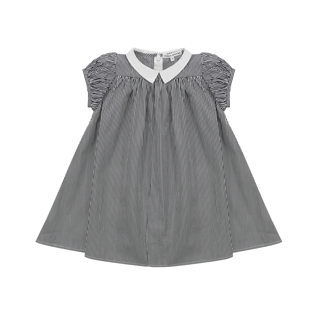 Little Parni Dress Jellybeanzkids Little Parni Girl's Collar Dress-Black And White Stripe
