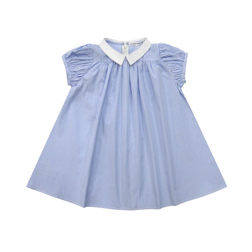 Little Parni Dress Jellybeanzkids Little Parni Girl's Collar Dress-Blue Stripe