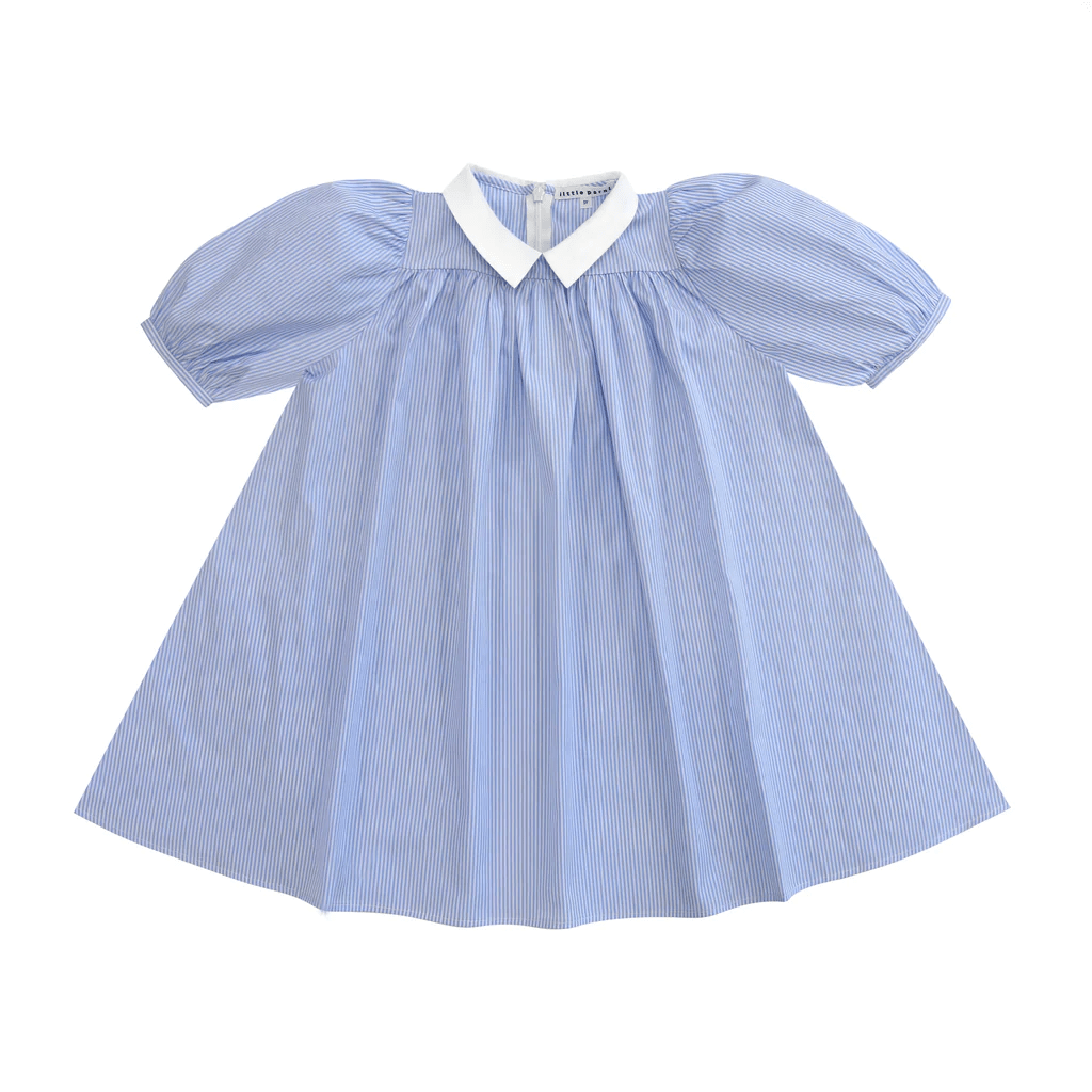 Little Parni Dress Jellybeanzkids Little Parni Girl's Collar Dress-Blue Stripe