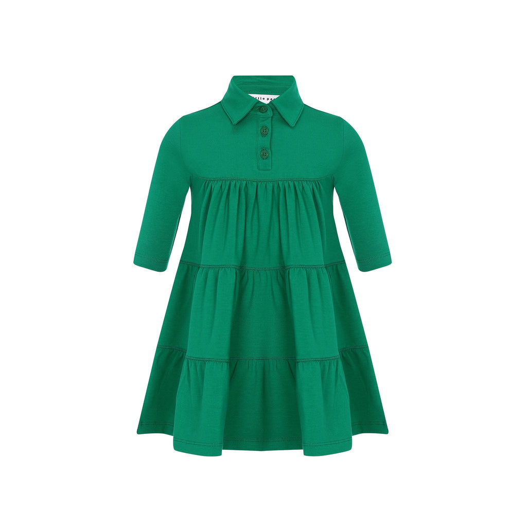 Little Parni Dress Jellybeanzkids Little Parni Girls Tiered Dress With LP back- Green