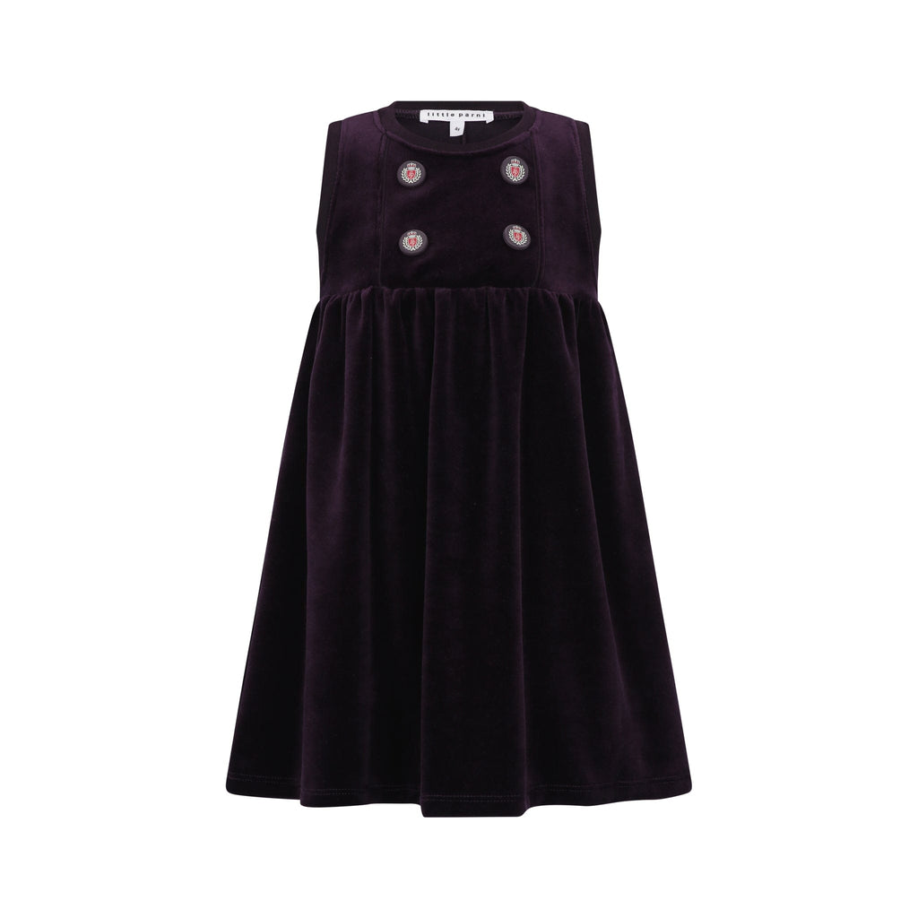 Little Parni DRESS Jellybeanzkids Little Parni Velour Jumper-Plum