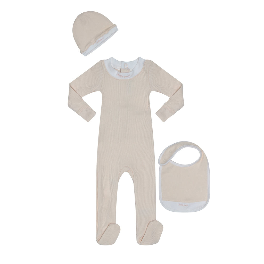 Little Parni footie Jellybeanzkids Little Parni Baby Script Footie Set- Pink