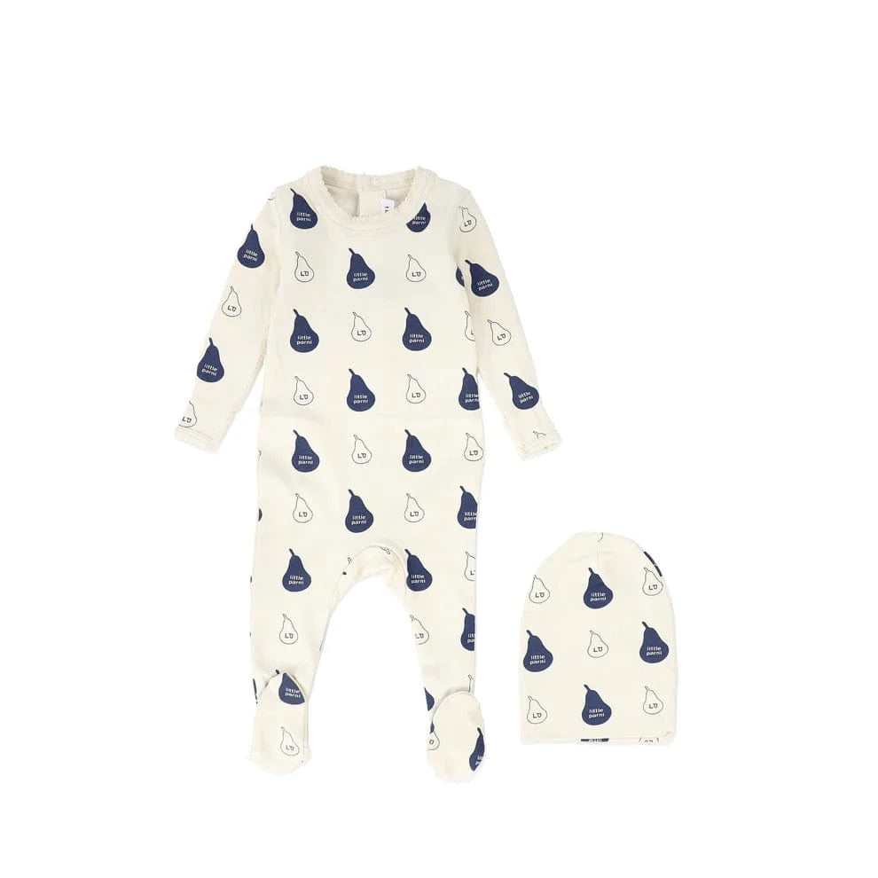 Little Parni Footie Jellybeanzkids Little Parni LP Signature Footie- Navy