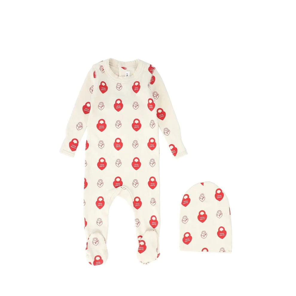 Little Parni Footie Jellybeanzkids Little Parni LP Signature Footie- Red