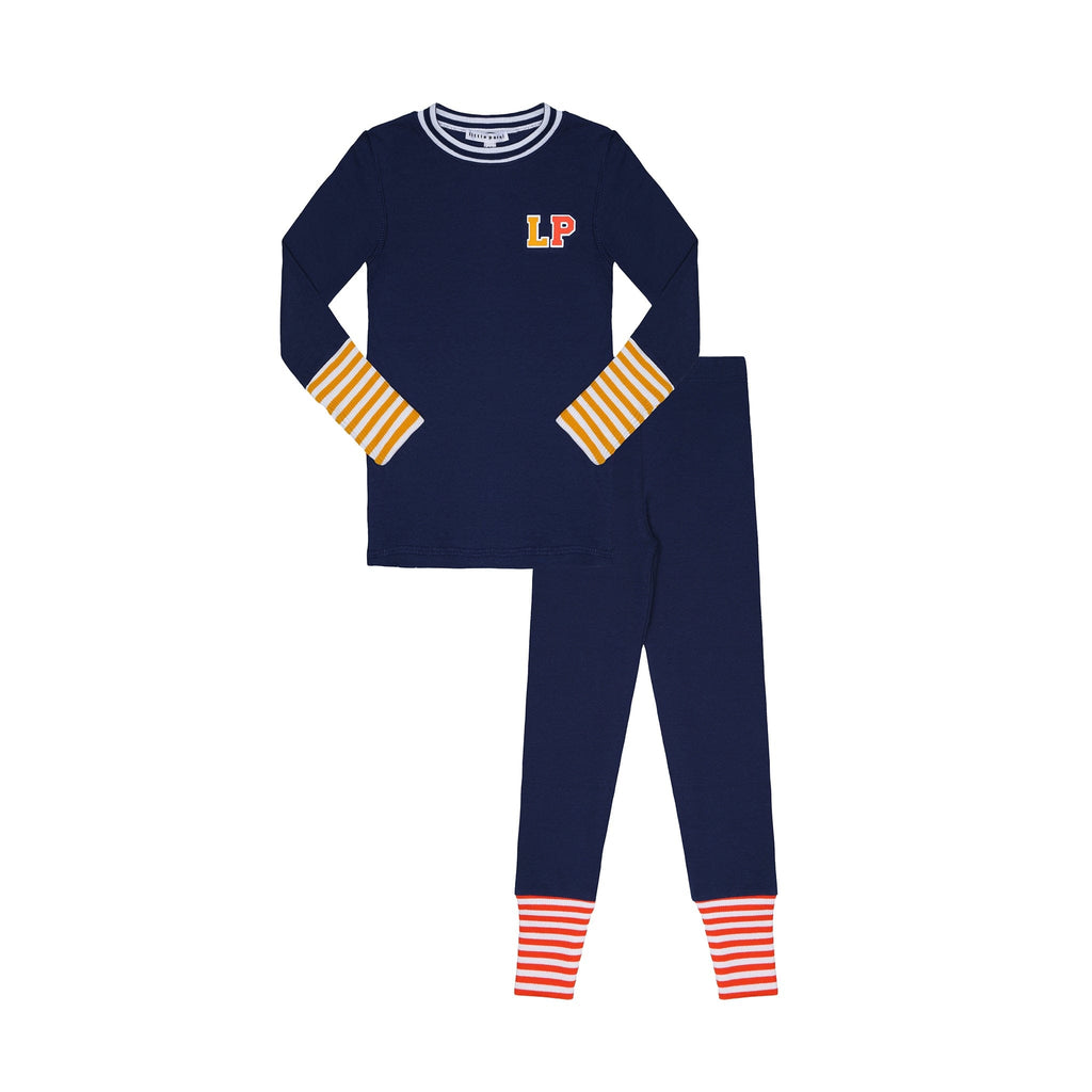 Little Parni Pajamas Jellybeanzkids Little Parni Varsity Colorblock Pajamas- Navy