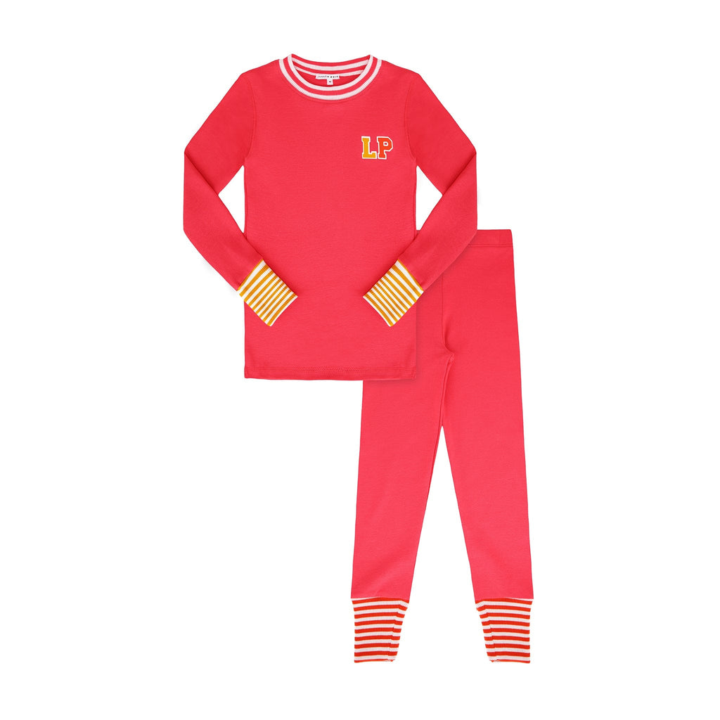 Little Parni Pajamas Jellybeanzkids Little Parni Varsity Colorblock Pajamas- Pink