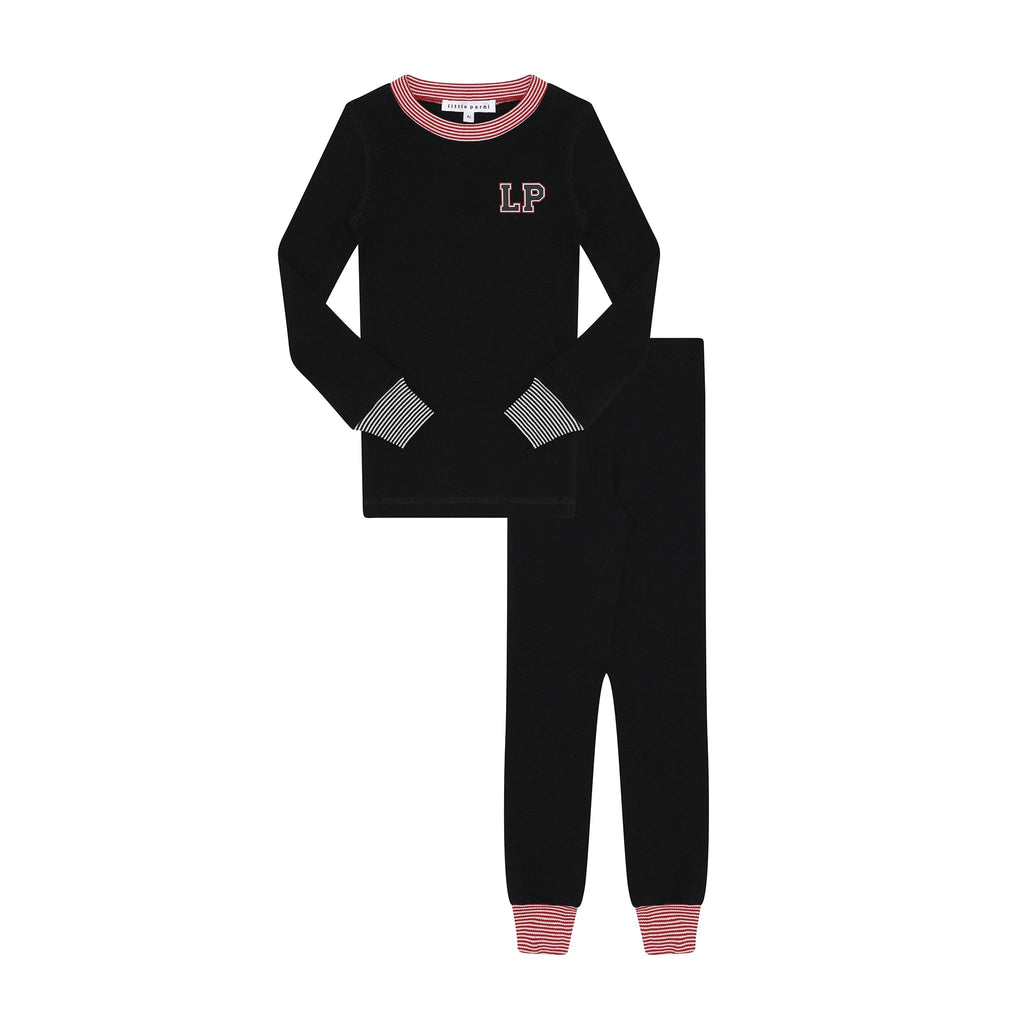 Little Parni Pajamas Jellybeanzkids Little Parni Varsity PJs- Black