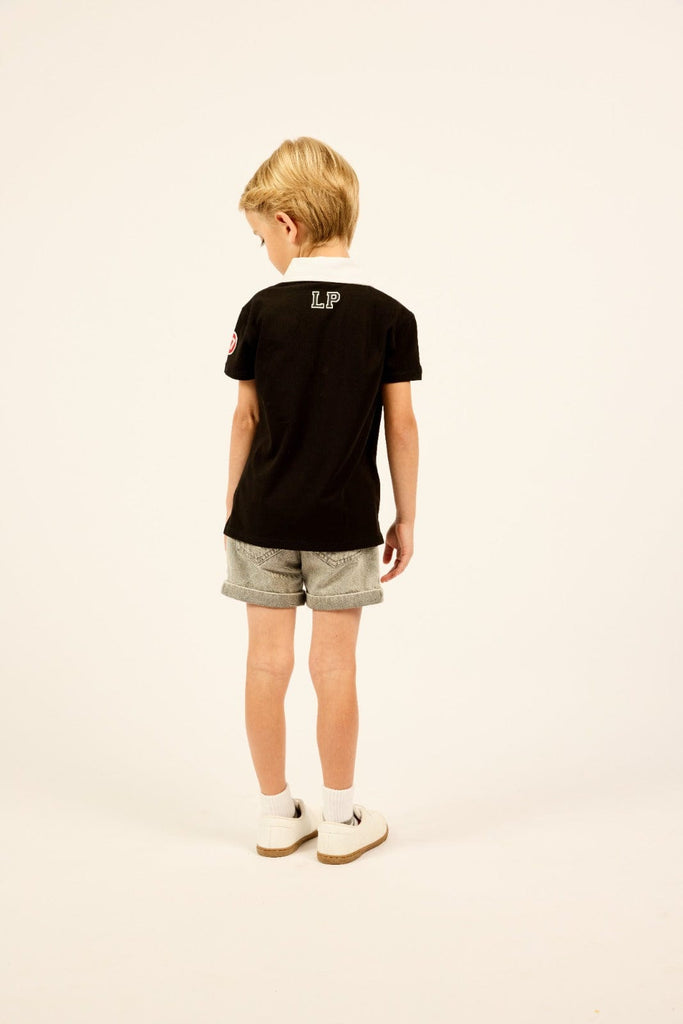 Little Parni Polo Jellybeanzkids Little Parni Boys Est Polo- Black