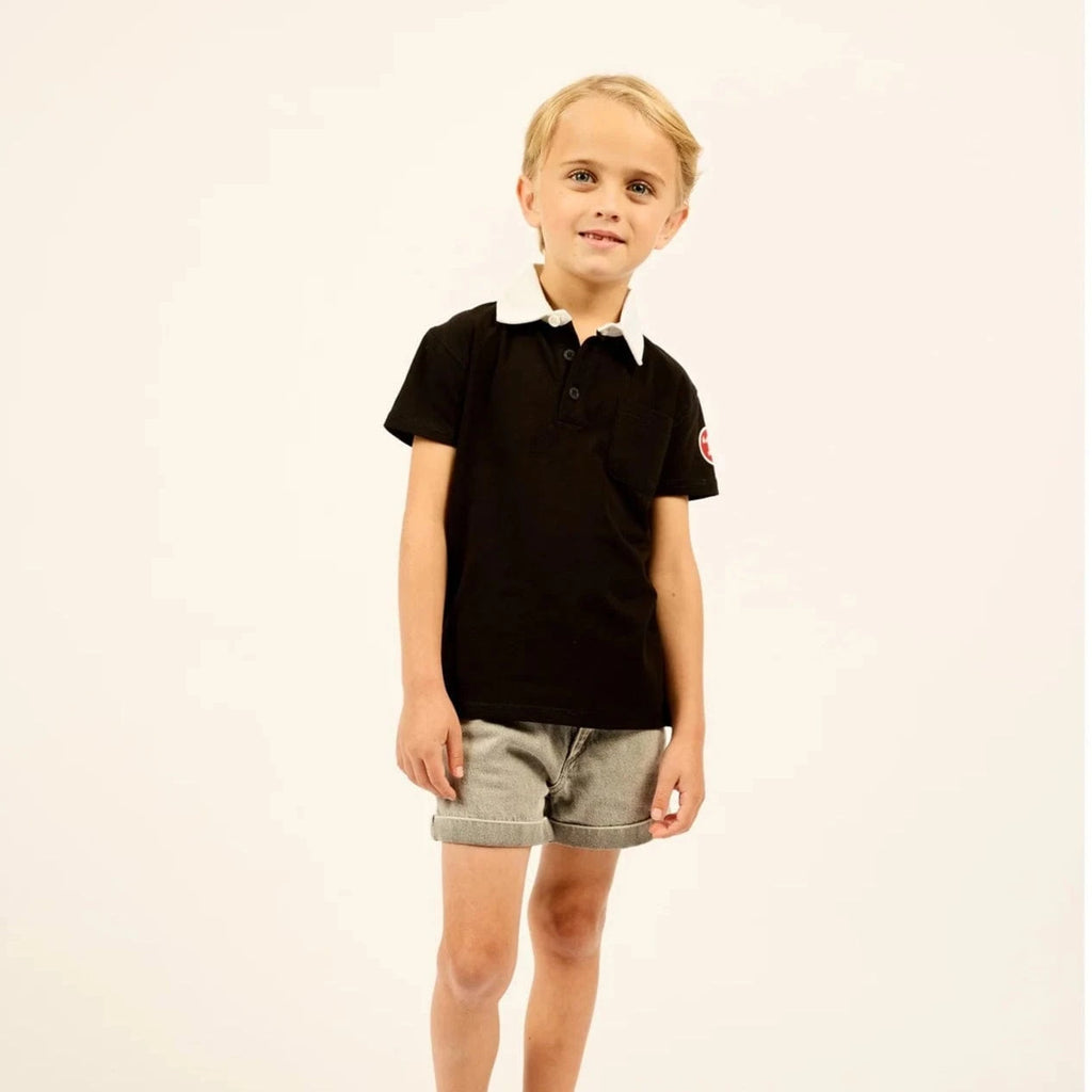 Little Parni Polo Jellybeanzkids Little Parni Boys Est Polo- Black