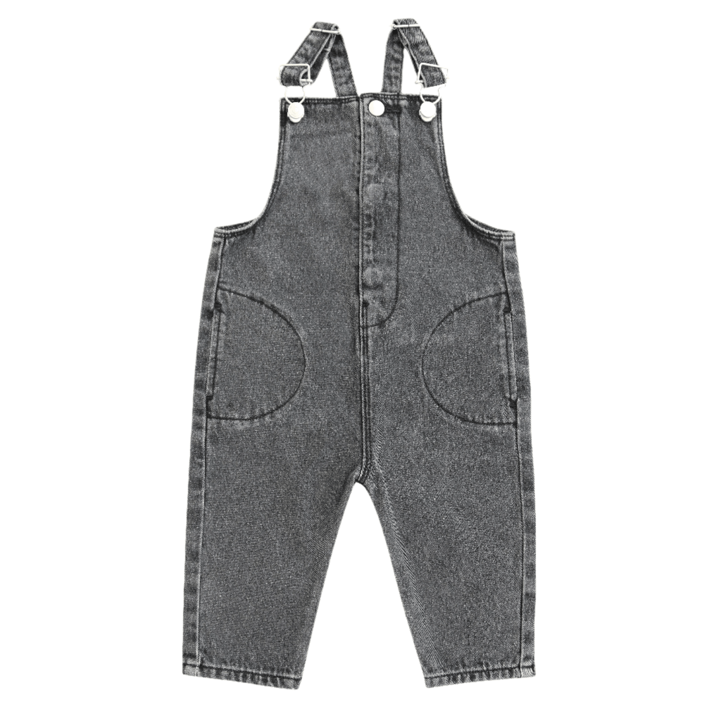 Little Parni Romper Jellybeanzkids Little Parni Denim Overalls- Black Denim