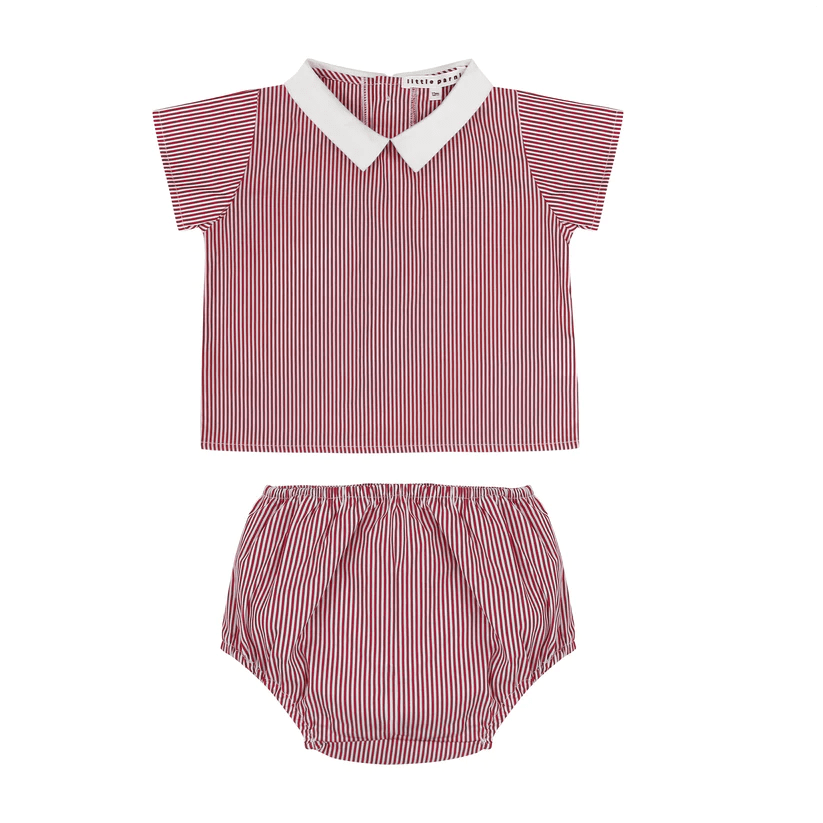 Little Parni set Jellybeanzkids Little Parni Baby 2 Piece Set- Red Stripe