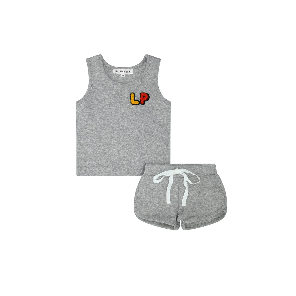 Little Parni set Jellybeanzkids Little Parni LP Baby Tank Set- Grey