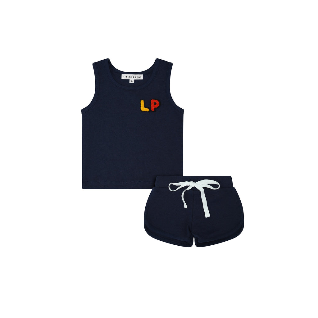 Little Parni set Jellybeanzkids Little Parni LP Baby Tank Set- Navy
