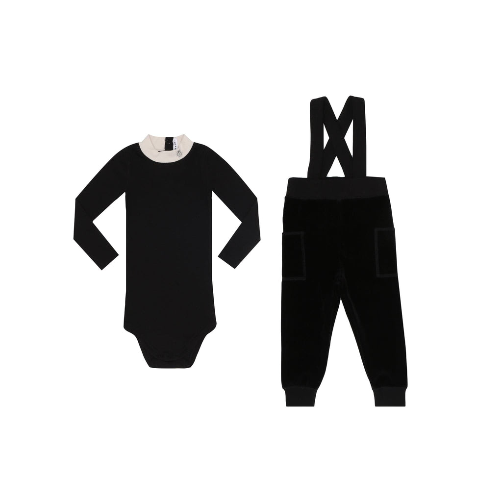 Little Parni Set Jellybeanzkids Little Parni Overall Set With Logo-Black