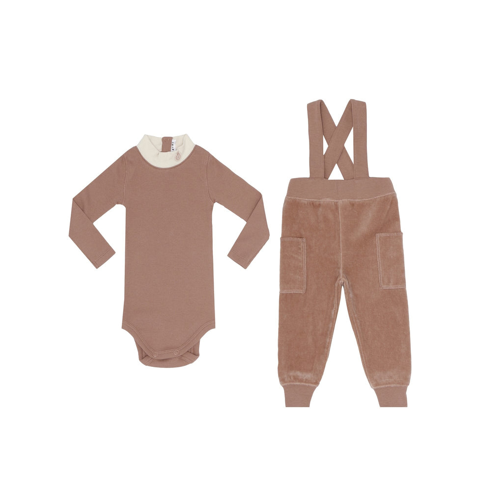 Little Parni Set Jellybeanzkids Little Parni Overall Set With Logo-Pink