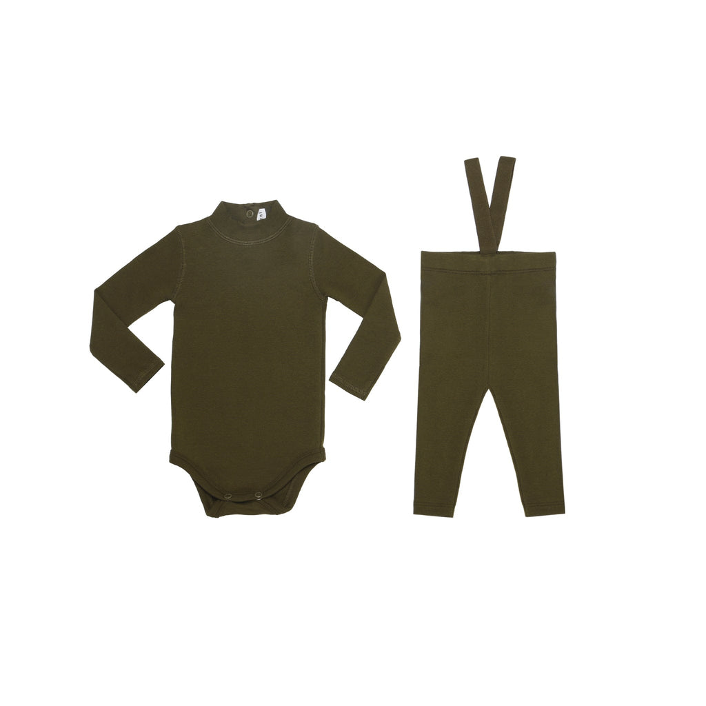 Little Parni Set Jellybeanzkids Little Parni Ribbed Suspender Set-Green