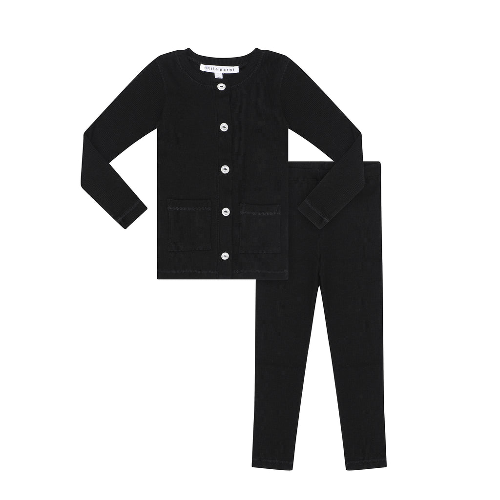 Little Parni set Jellybeanzkids Little Parni Toddler Rhinestone Set- Black