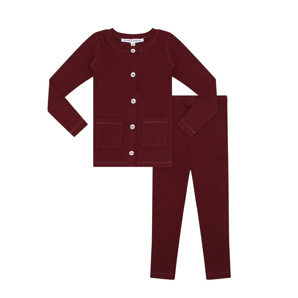Little Parni set Jellybeanzkids Little Parni Toddler Rhinestone Set- Burgundy