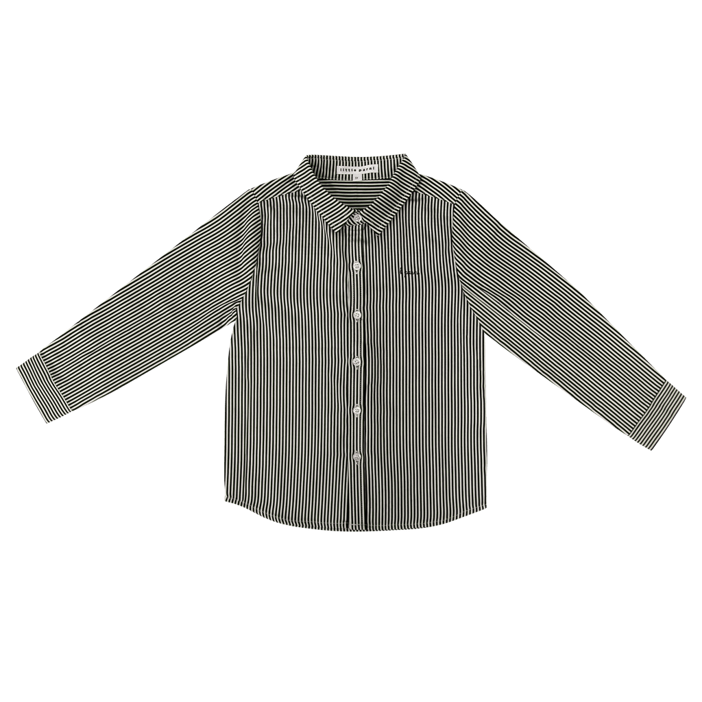 Little Parni Shirt Jellybeanzkids Little Parni Boys Striped Shirt- Black