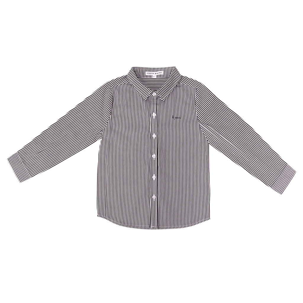 Little Parni Shirt Jellybeanzkids Little Parni Boys Striped Shirt- Plum