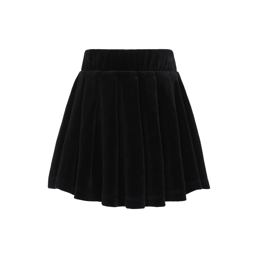 Little Parni Skirt Jellybeanzkids Little Parni Velour Pleated Skirt- Black