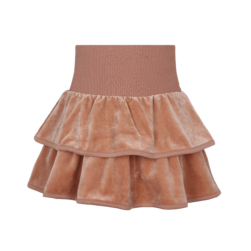 Little Parni Skirt Jellybeanzkids Little Parni Velour Tiered Skirt-Pink