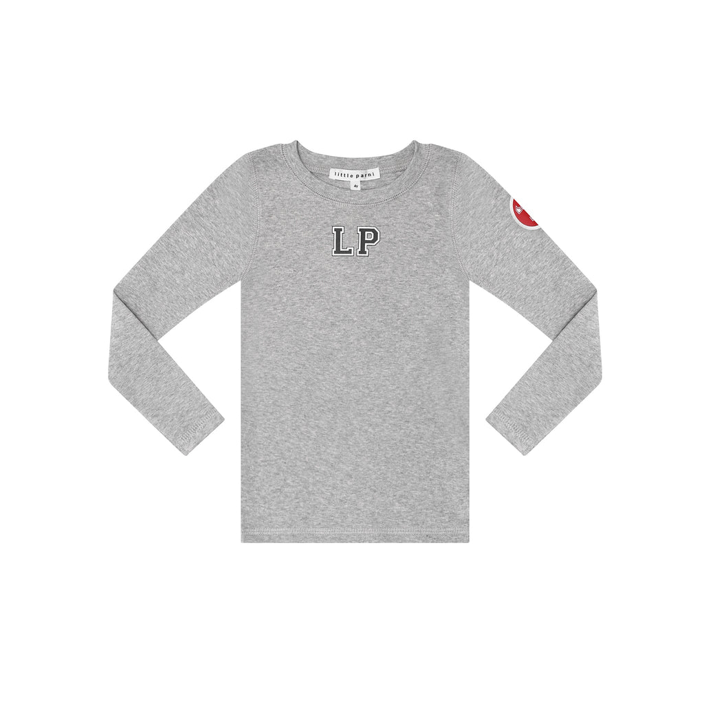 Little Parni T-shirt Jellybeanzkids Little Parni Girls Est Long Sleeve Tshirt- Grey
