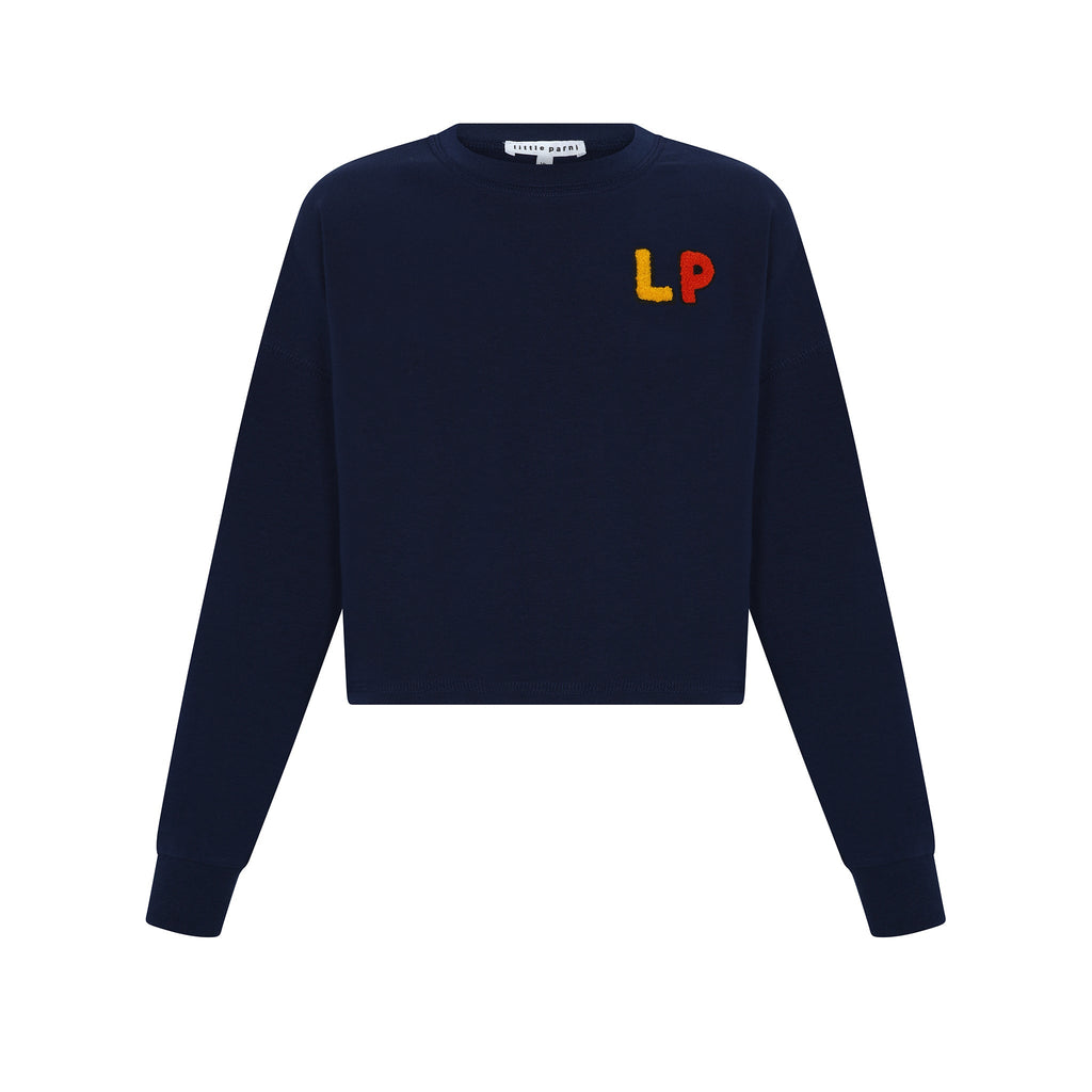 Little Parni T-shirt Jellybeanzkids Little Parni LP Crop Top- Navy
