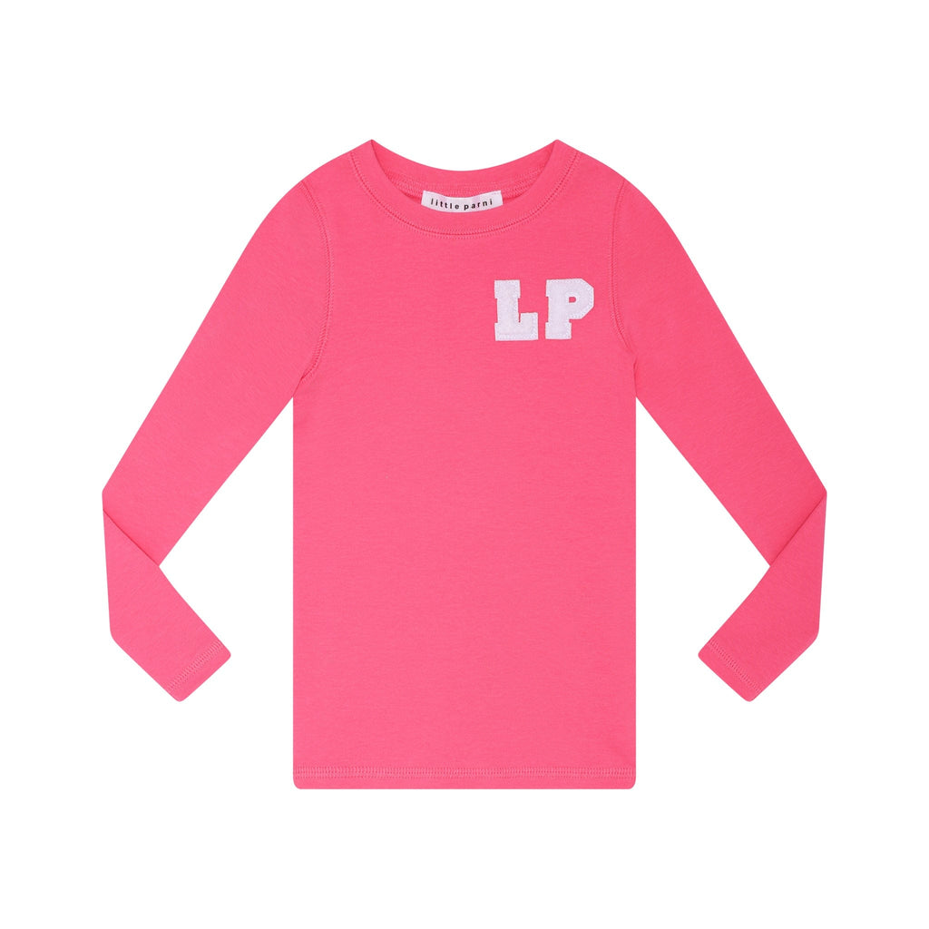 Little Parni T-shirt Jellybeanzkids Little Parni Plain Girls Tee- Hot Pink
