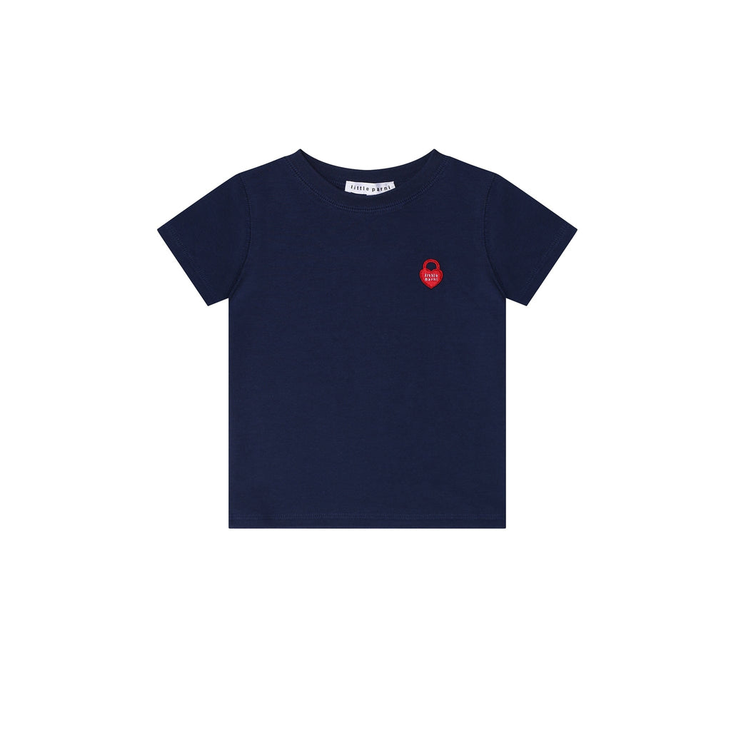 Little Parni T-shirt Jellybeanzkids Little Parni Short Sleeve Heart Logo Tshirt- Blue