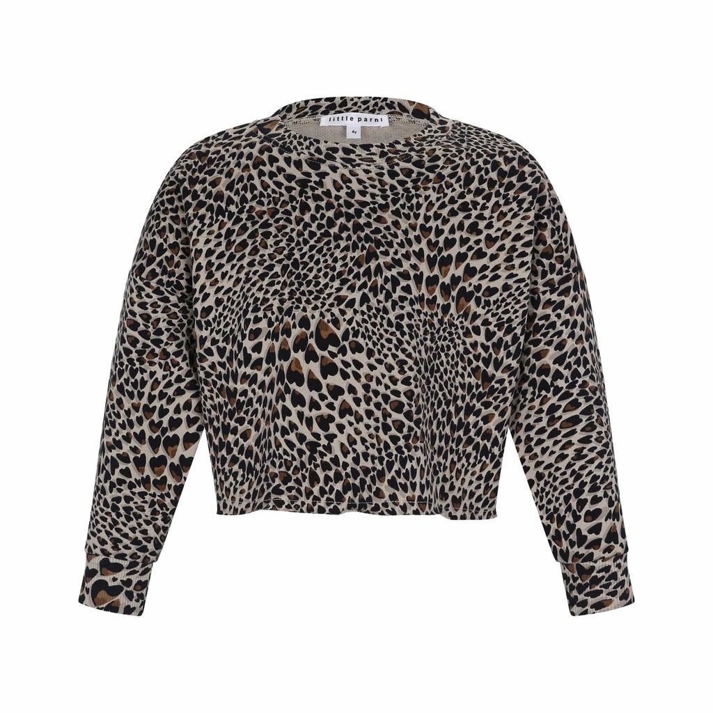 Little Parni Top Jellybeanzkids Little Parni Leopard Print Sweatshirt