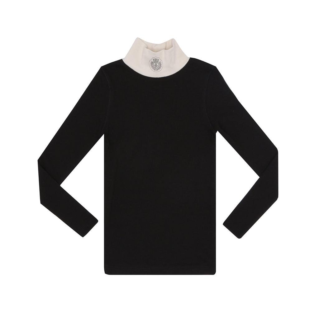 Little Parni Top Jellybeanzkids Little Parni Logo Mockneck- Black