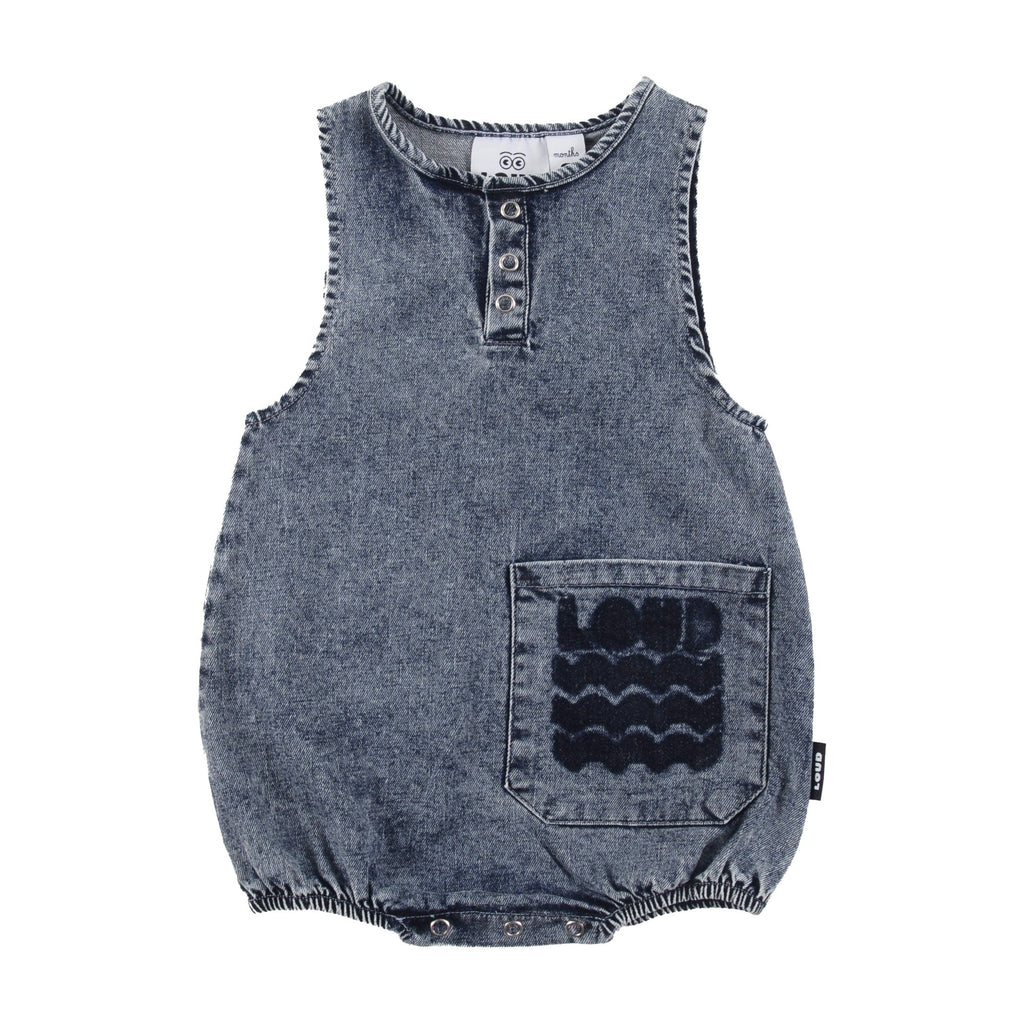 Loud Rompers Jellybeanzkids Loud Romper-Mid Blue Stone Wash