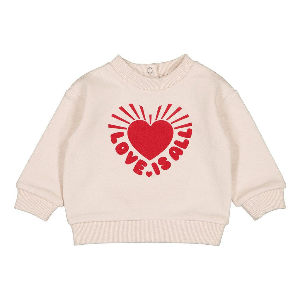 Louis Louise Cardigan Jellybeanzkids Louis Louise Sweat Pace Velvet Love Baby Sweater- Beige