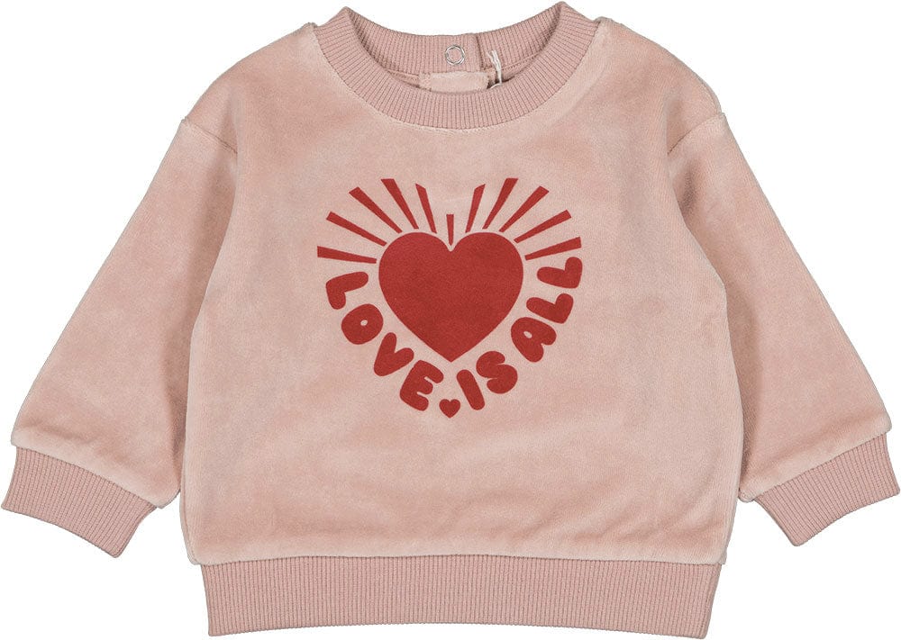 Louis Louise Cardigan Jellybeanzkids Louis Louise Sweat Pace Velvet Love Baby Sweater- Pink