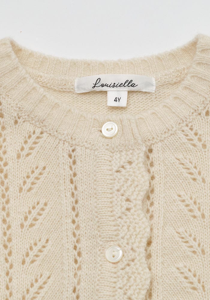 Louisiella Cardigan Jellybeanzkids Louisiella Abbie Knit Cardigan - Ivory
