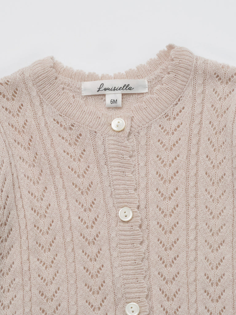 Louisiella Cardigan Jellybeanzkids Louisiella Baby Kelsea Cardigan - Light Pink