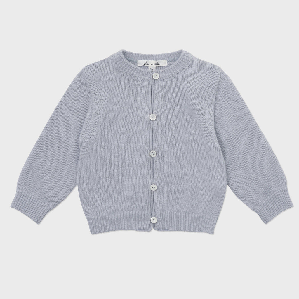 Louisiella Cardigan Jellybeanzkids Louisiella Baby Laliel Knit Cardigan-Light Blue