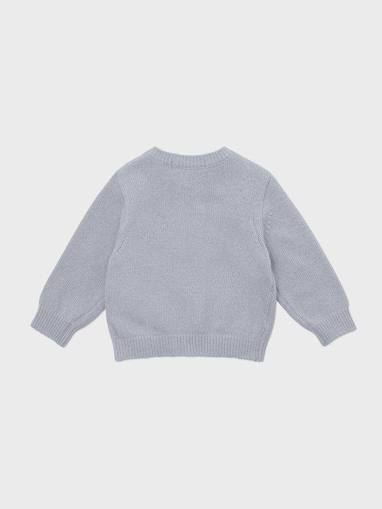 Louisiella Cardigan Jellybeanzkids Louisiella Baby Laliel Knit Cardigan-Light Blue