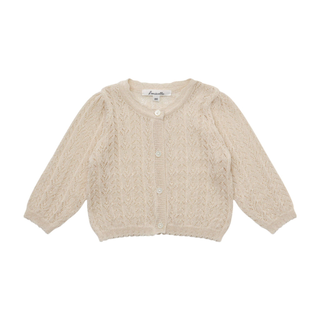 Louisiella Cardigan Jellybeanzkids Louisiella Baby Stern Cardigan - Light Beige