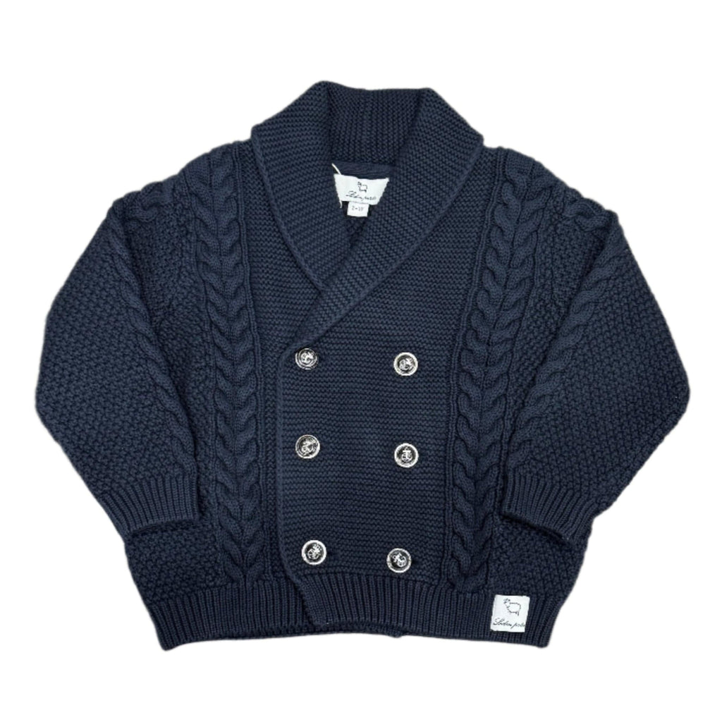LRDM Cardigan Jellybeanzkids LRDM Alain Double Breasted Cardigan-Navy